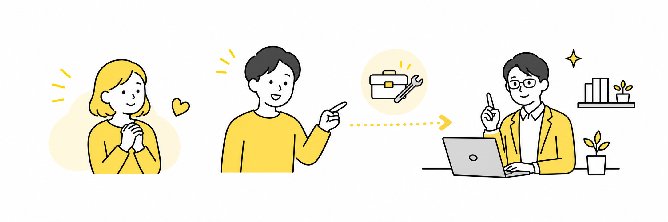 必要なら専門家につなぐイメージ